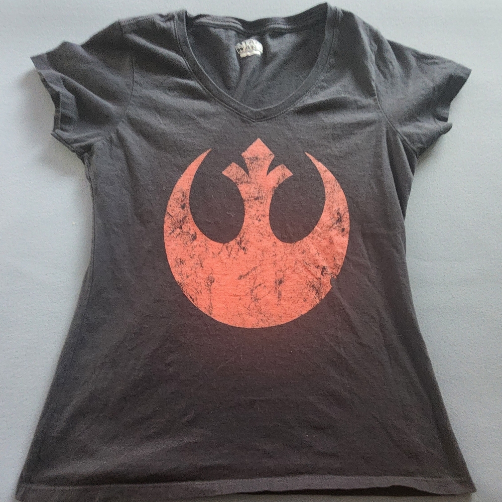 Black T-Shirt with Orange Rebel Alliance Logo